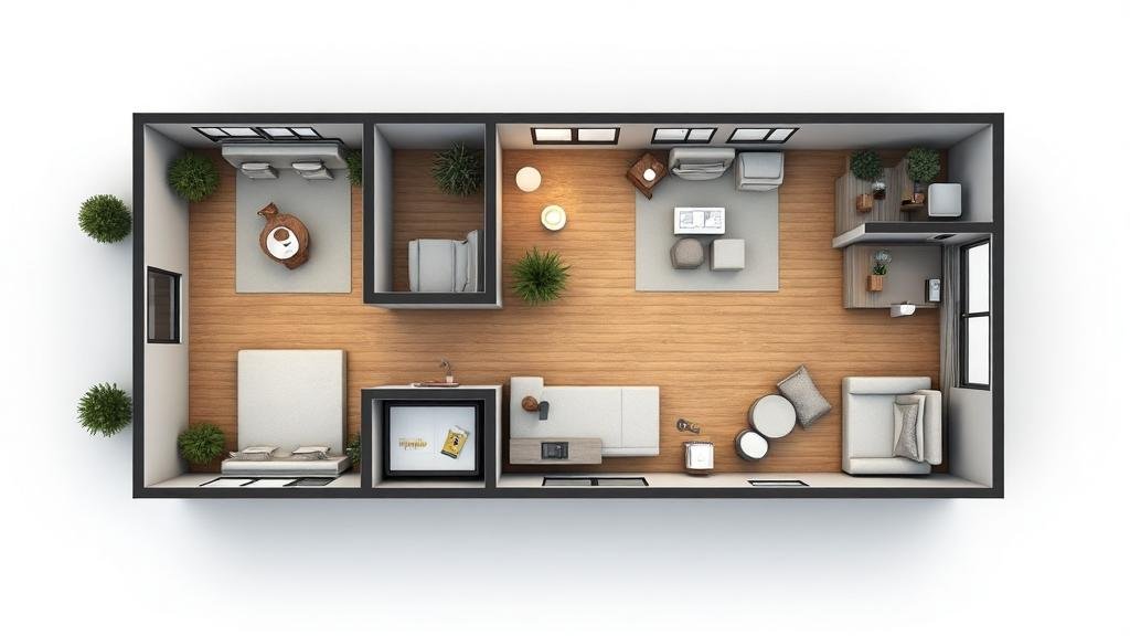 Ejemplo de casa prefabricada de 120 m²
